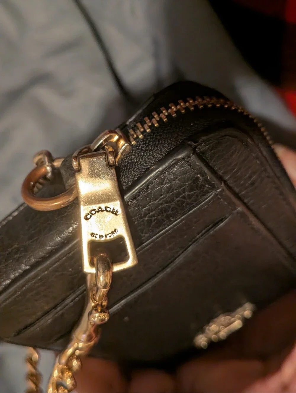 Pebble Leather Cardcase Chain Wallet